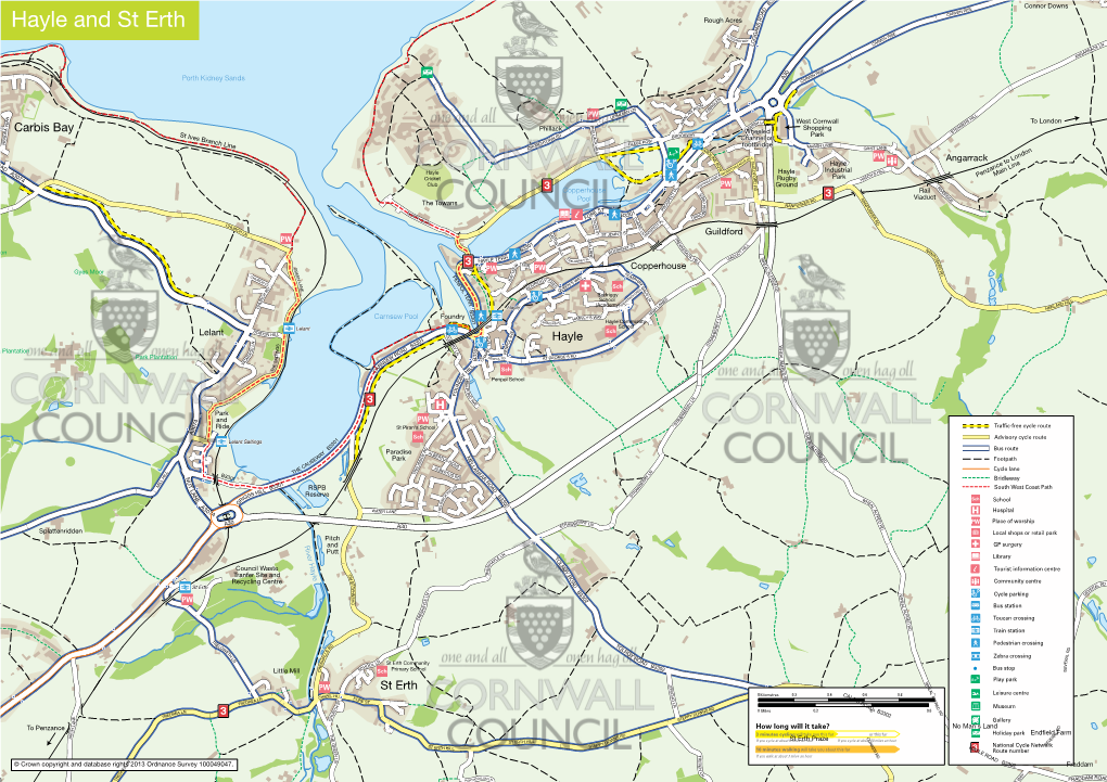 Active Travel Map for Hayle, St Erth and St Ives