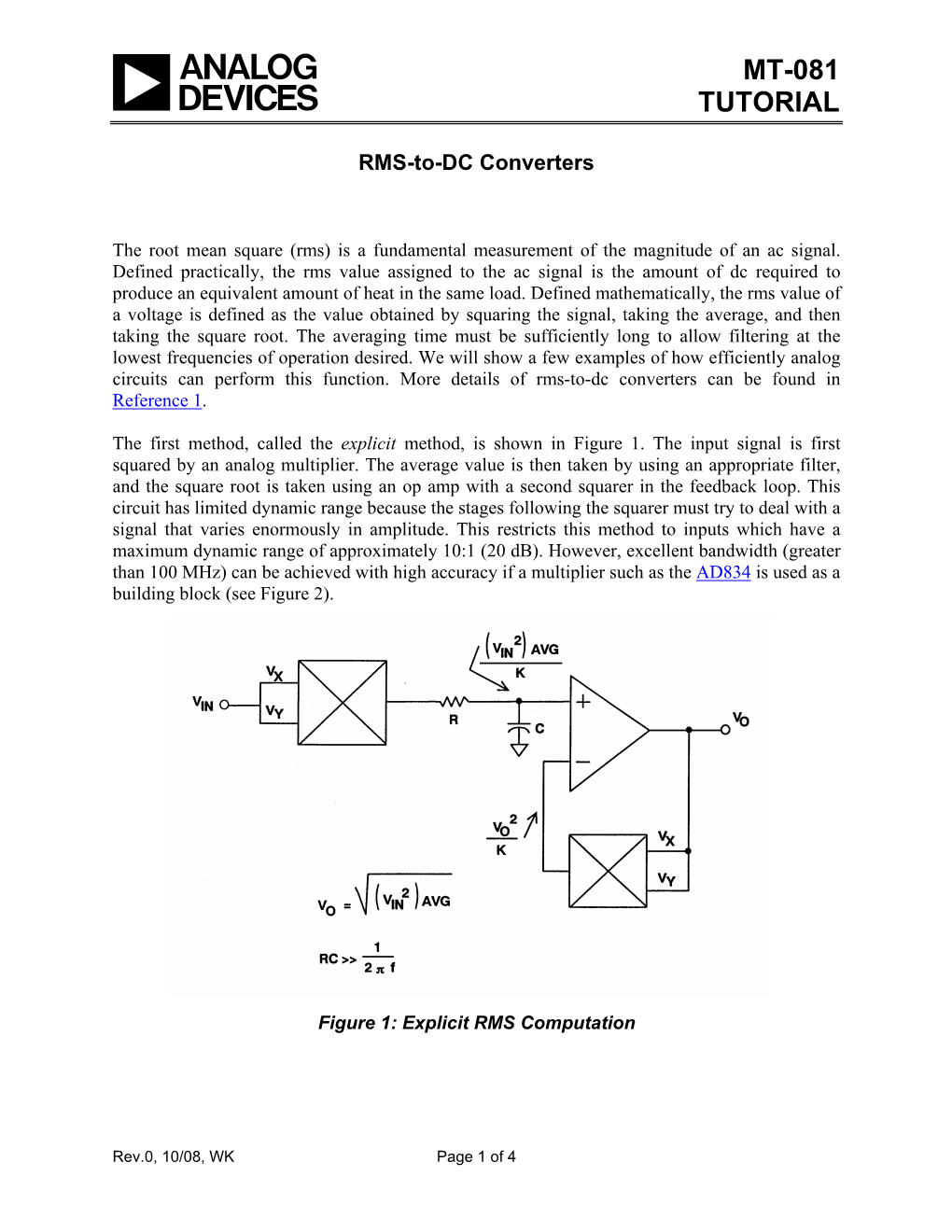 MT-081: RMS to DC Converters