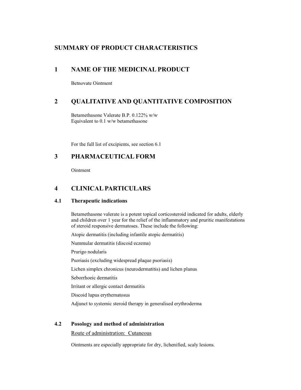 Summary of Product Characteristics 1 Name of the Medicinal Product 2 Qualitative and Quantitative Composition 3 Pharmaceutical F