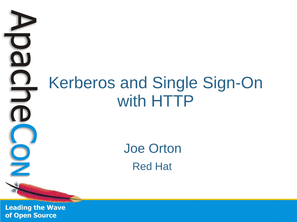 Kerberos and Single Sign-On with HTTP