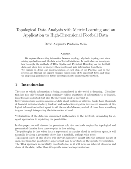 Topological Data Analysis with Metric Learning and an Application to High-Dimensional Football Data