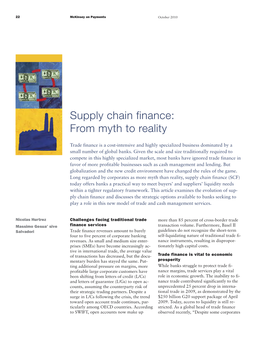 Supply Chain Finance: from Myth to Reality