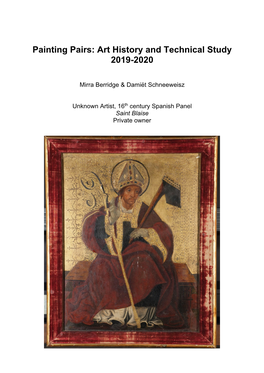 Painting Pairs: Art History and Technical Study 2019-2020