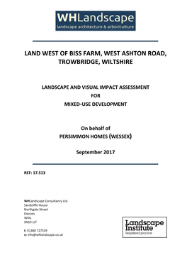 Land West of Biss Farm, West Ashton Road, Trowbridge, Wiltshire