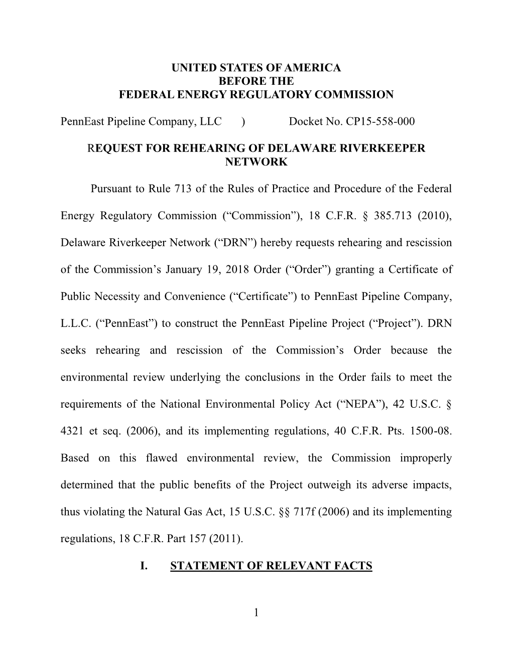 Penneast Rehearing Request (2018-01-24)