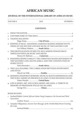 African Music Journal of the International Library of African Music