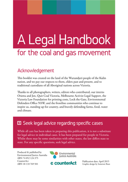A Legal Handbook for the Coal and Gas Movement