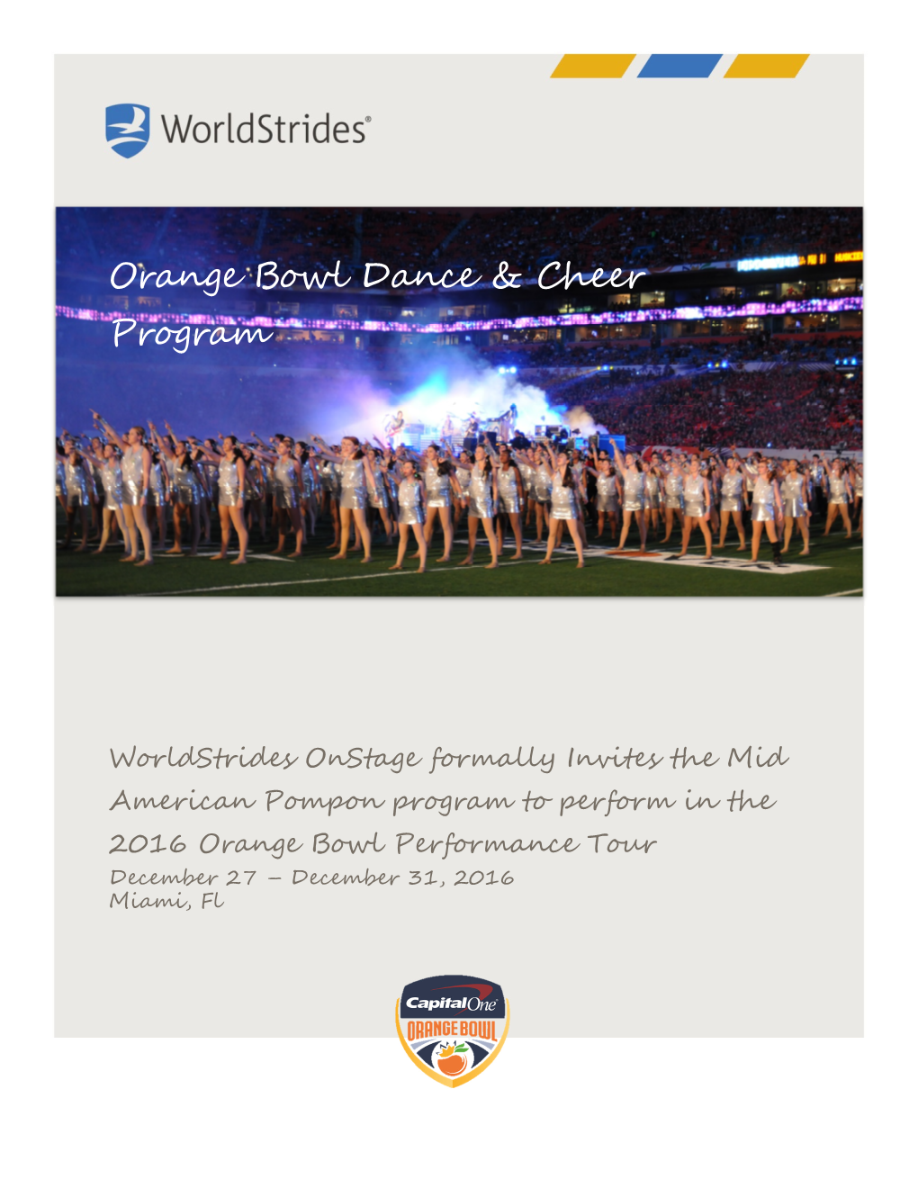 Orange Bowl Dance & Cheer Program