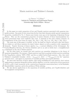 Manin Matrices and Talalaev's Formula