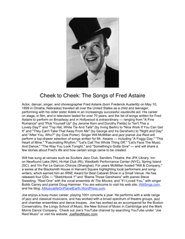 Cheek to Cheek: the Songs of Fred Astaire