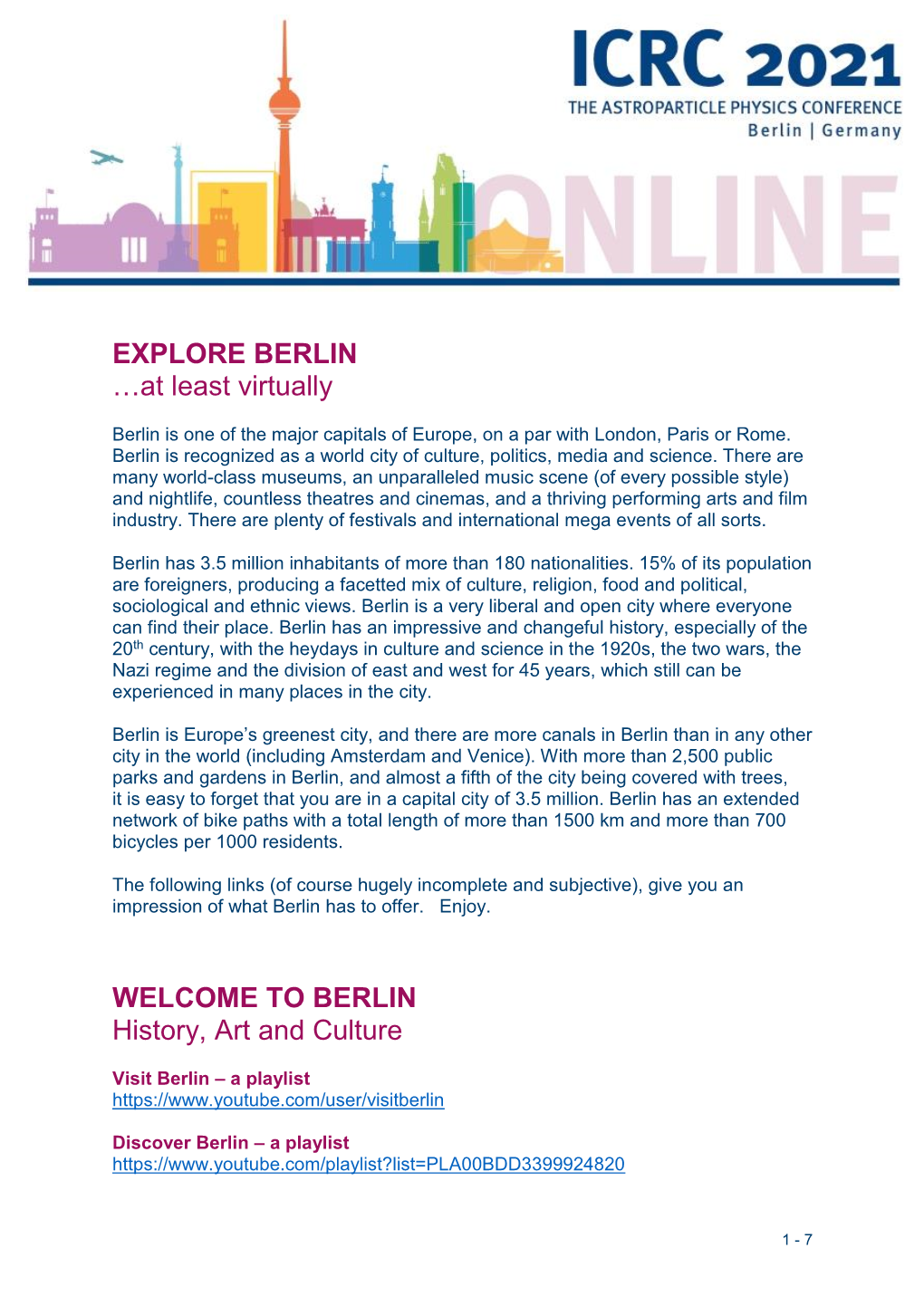 EXPLORE BERLIN …At Least Virtually