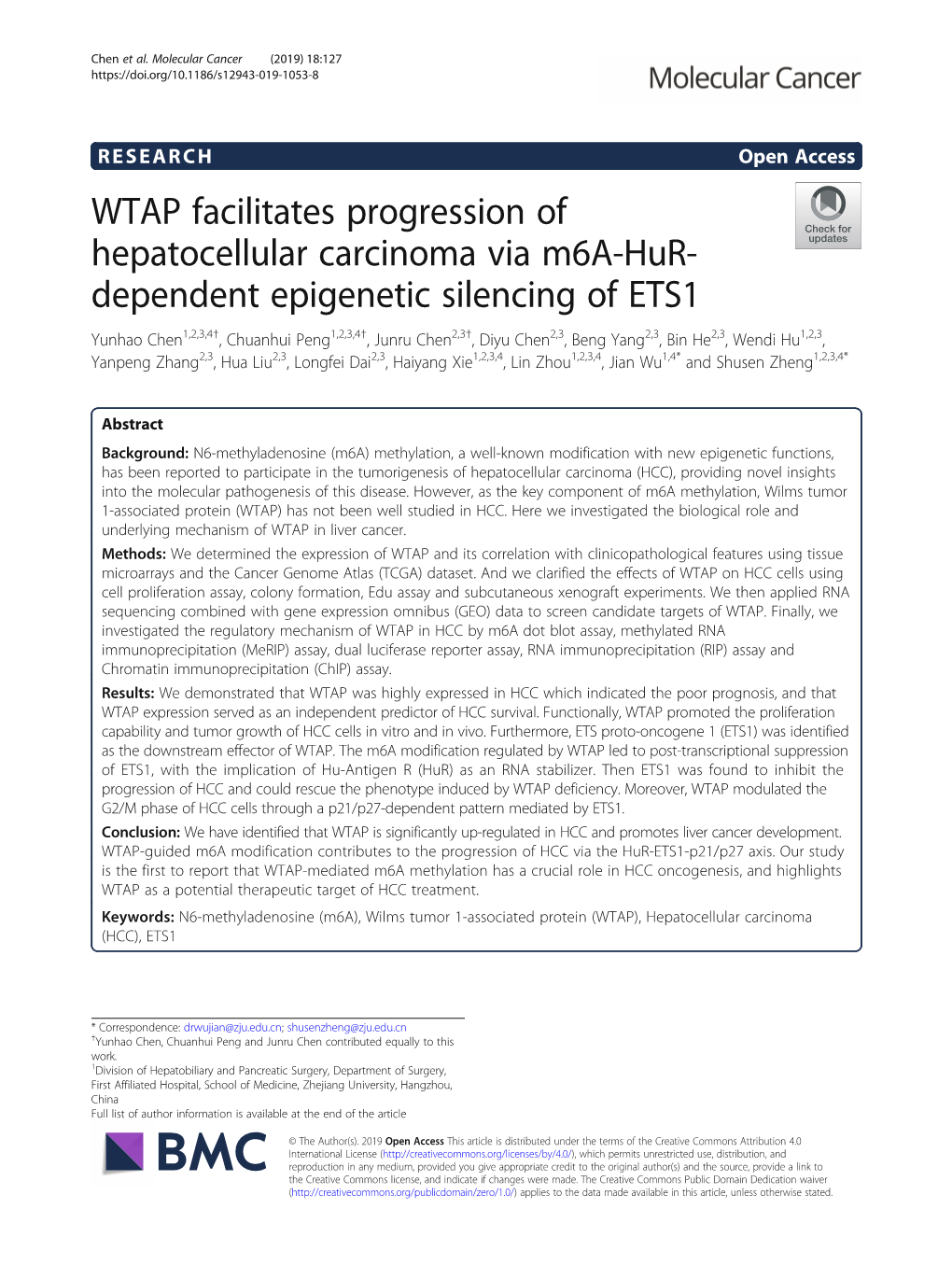 WTAP Facilitates Progression of Hepatocellular