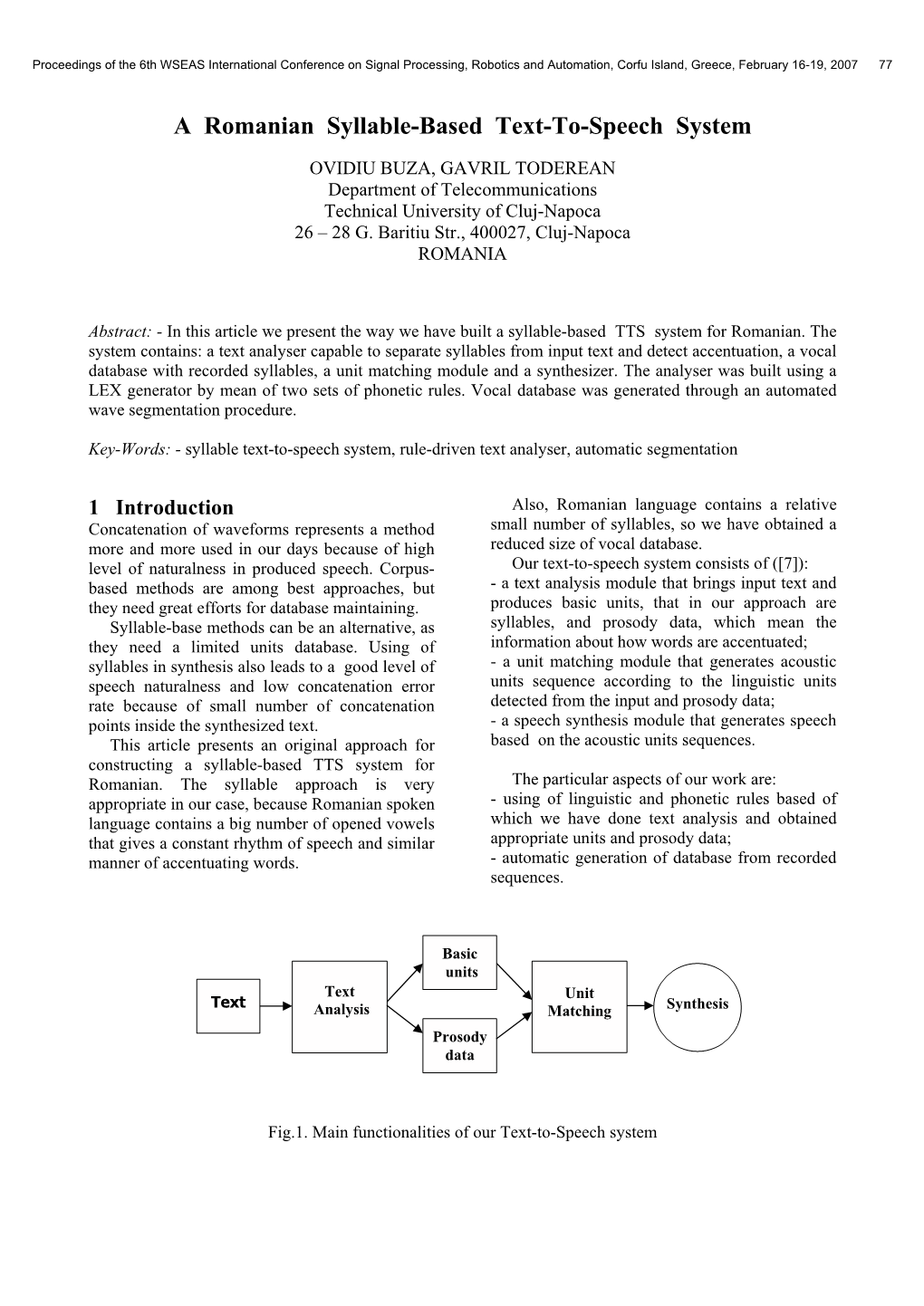 Lexical Analyser for Syllable Matching Used in Speech Synthesis