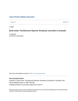 Broadcast Journalism in Australia