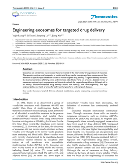 Theranostics Engineering Exosomes for Targeted Drug Delivery