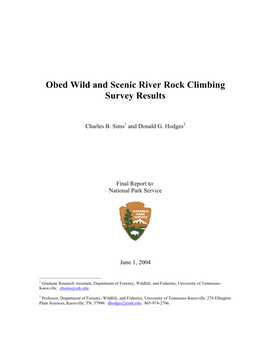 Rock Climbing Survey Results, Obed Wild And