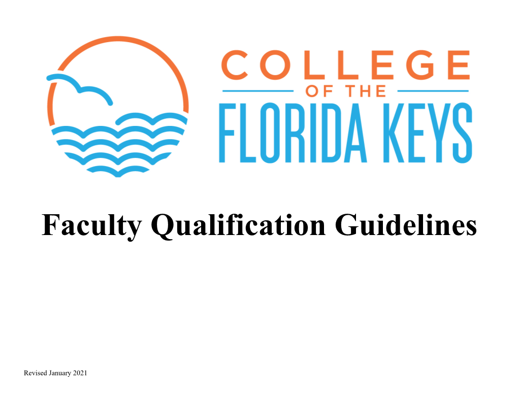 Faculty Qualification Guidelines