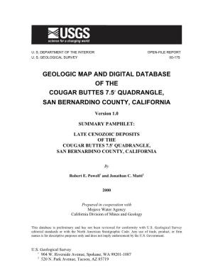 Geologic Map and Digital Database of the Cougar Buttes 7.5′ Quadrangle, San Bernardino County, California