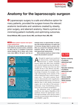 Anatomy for the Laparoscopic Surgeon