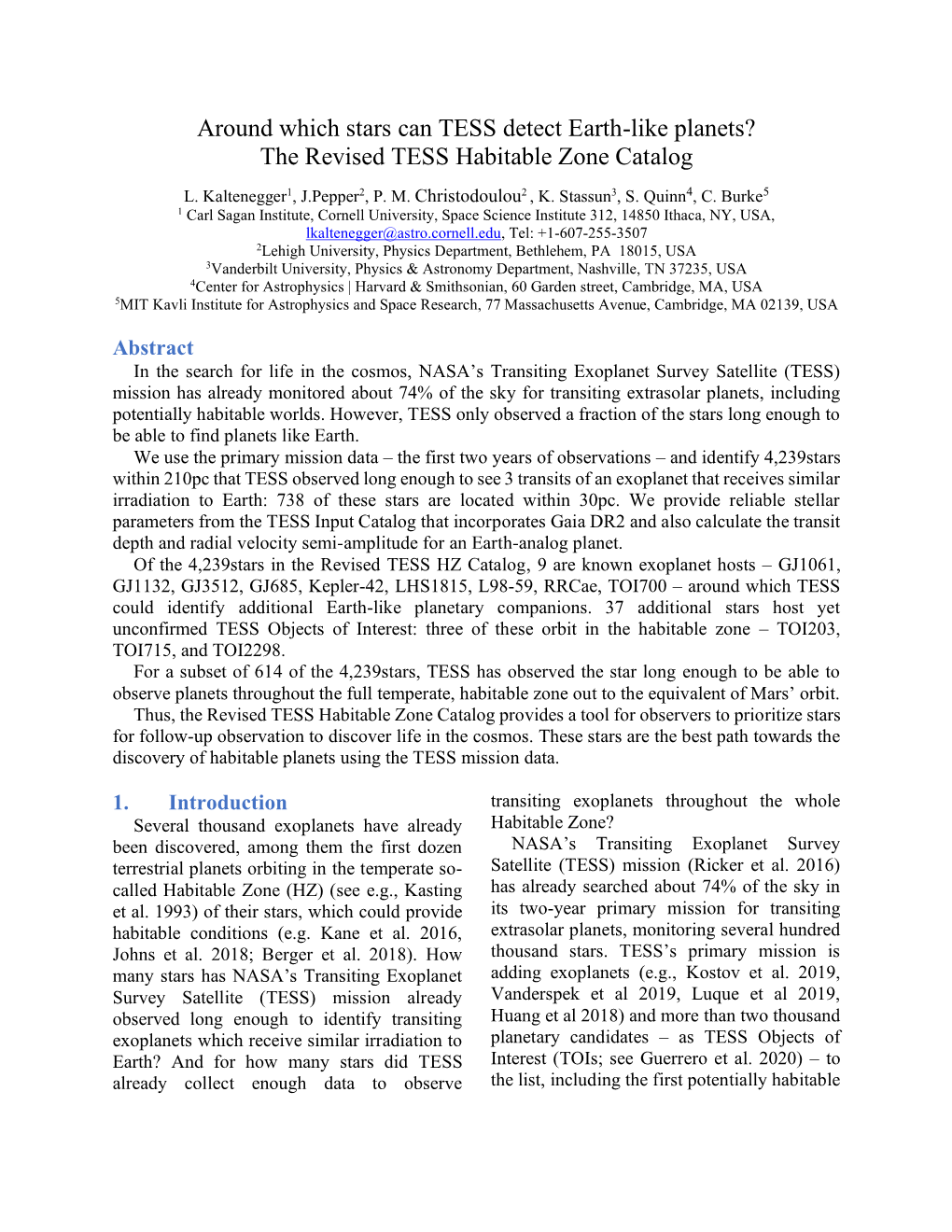 The Revised TESS Habitable Zone Catalog