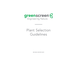 Guidelines for Green Façade Plant Selection