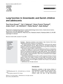 Lung Function in Greenlandic and Danish Children and Adolescents