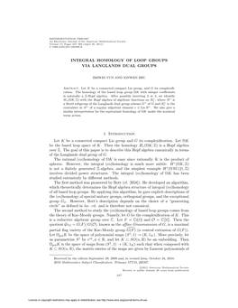 Integral Homology of Loop Groups Via Langlands Dual Groups