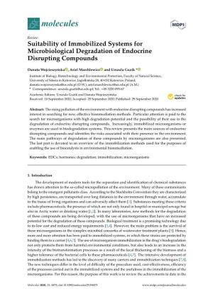 Suitability of Immobilized Systems for Microbiological Degradation of Endocrine Disrupting Compounds