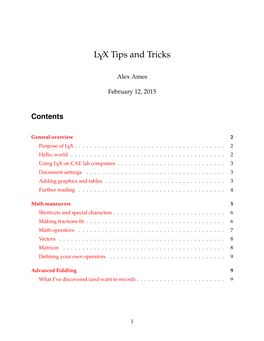 LYX Tips and Tricks