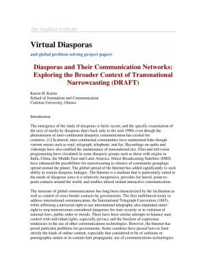 Virtual Diasporas and Global Problem Solving Project Papers