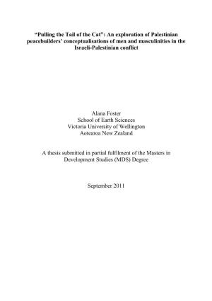 An Exploration of Palestinian Peacebuilders‟ Conceptualisations of Men and Masculinities in the Israeli-Palestinian Conflict