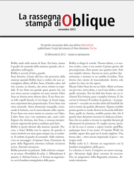 La Rassegna Stampa Dioblique Novembre 2012