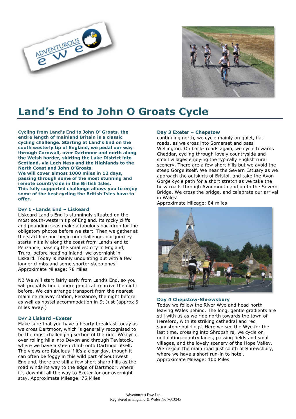 Land's End to John O Groats Cycle