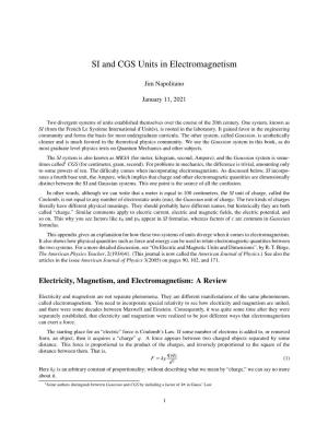 SI and CGS Units in Electromagnetism