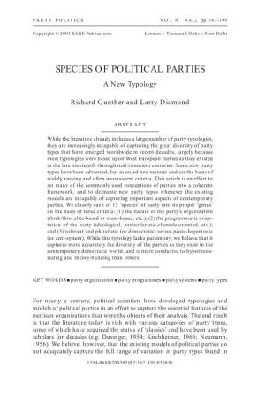 Species of Political Parties: a New Typology