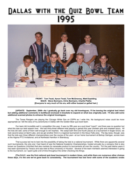 Dallas--With the Quiz Bowl Team (1995)