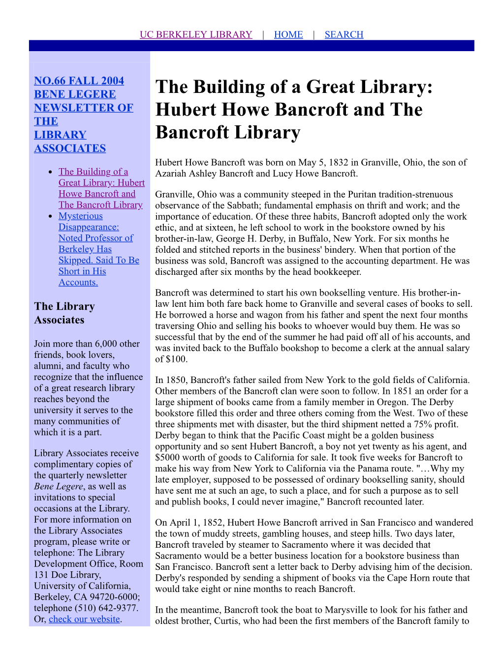 The Building of a Great Library: Hubert Howe Bancroft and the Bancroft