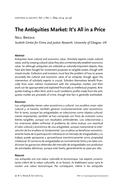 The Antiquities Market: It’S All in a Price