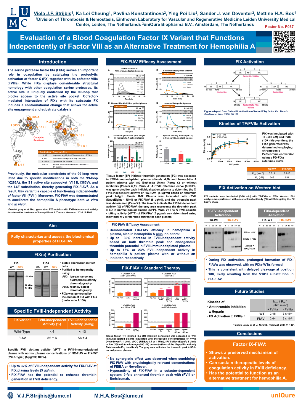 Evaluation of a Blood Coagulation Factor IX Variant That Functions Independently of Factor VIII As an Alternative Treatment for Hemophilia A