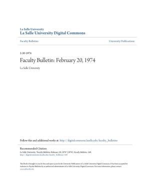 Faculty Bulletins University Publications