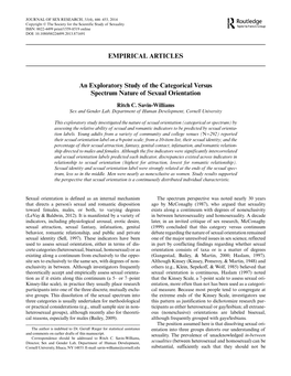 EMPIRICAL ARTICLES an Exploratory Study of the Categorical