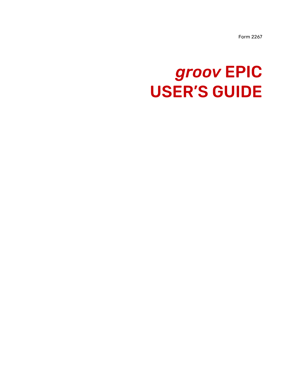 Groov EPIC User's Guide