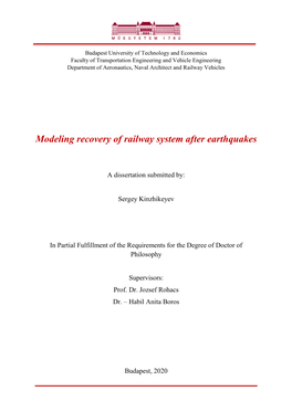 Modeling Recovery of Railway System After Earthquakes
