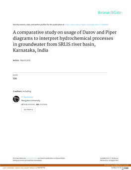 A Comparative Study on Usage of Durov and Piper Diagrams to Interpret Hydrochemical Processes in Groundwater from SRLIS River Basin, Karnataka, India