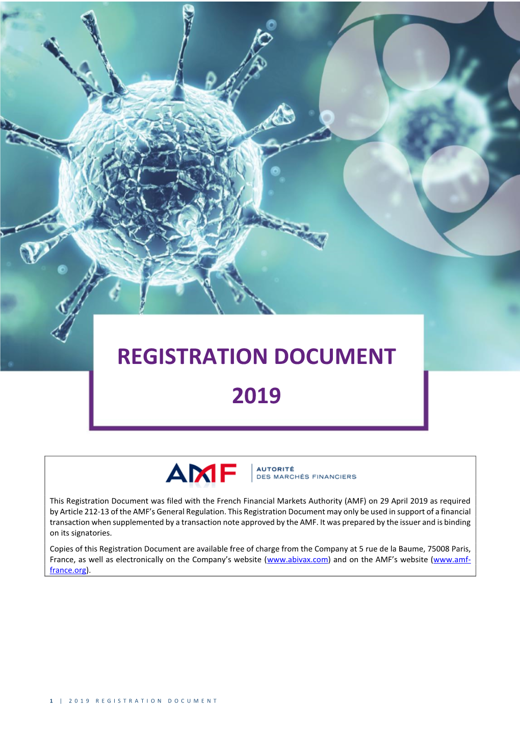 2019 Registration Document Contents