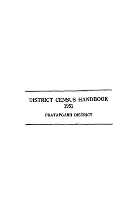 District Census Handbook, 50-Pratapgarh, Uttar Pradesh