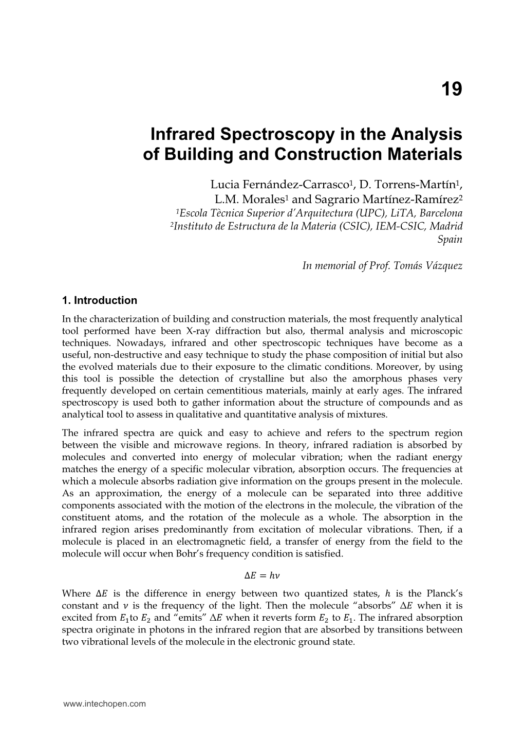 Infrared Spectroscopy in the Analysis of Building and Construction Materials