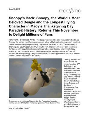 Snoopy, the World's Most Beloved Beagle and The