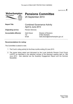 Pensions Committee 25 September 2013