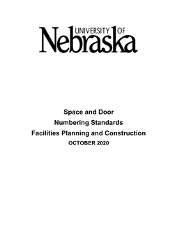 Space and Door Numbering Standards Facilities Planning and Construction OCTOBER 2020